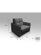 Диван "РЭЙ КЛЕТКА 700" с МДФ Ткань Вивальди 34 графит 10901894