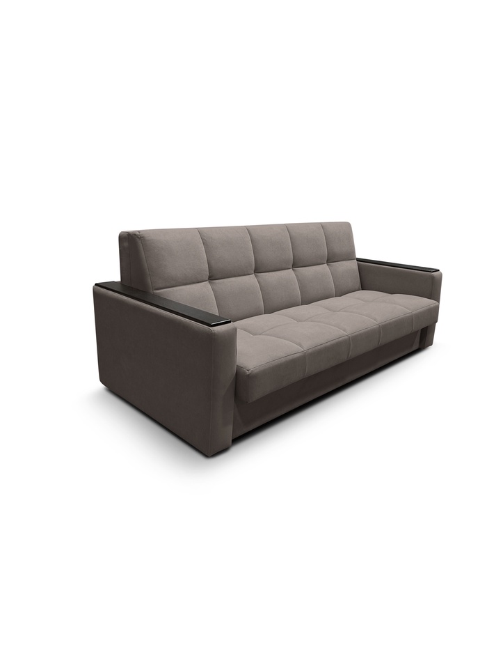 Диван прямой «РЭЙ КЛЕТКА 2000», с МДФ, ткань вивальди 8, цвет шоколад