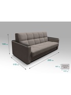 Диван прямой «РЭЙ КЛЕТКА 1800», с МДФ, ткань вивальди 8, цвет шоколад  (артикул 10901896)  большой выбор товаров оптом и в розницу по низким ценам с доставкой