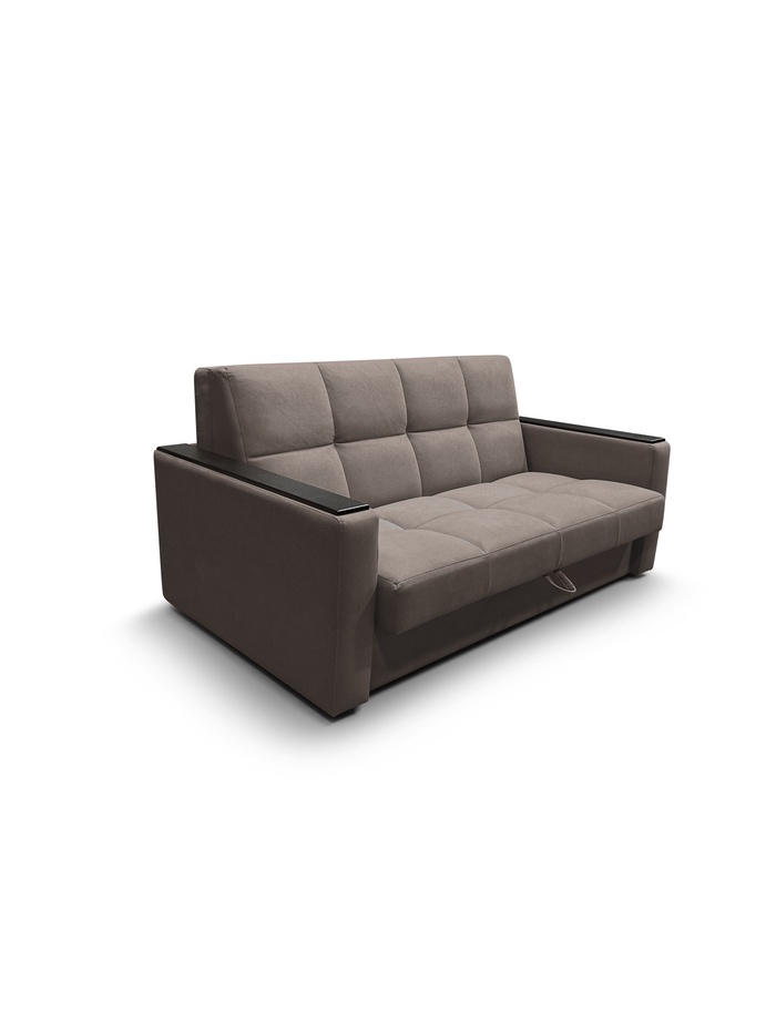 Диван прямой «РЭЙ КЛЕТКА 1600», с МДФ, ткань вивальди 8, цвет шоколад - Фото 1