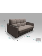 Диван "РЭЙ КЛЕТКА 1600" с МДФ Ткань Вивальди 8 шоколад 10901897