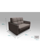 Диван "РЭЙ КЛЕТК 1200" с МДФ Ткань Вивальди 8 шоколад 10901899