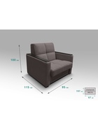 Диван "РЭЙ КЛЕТКА 700" с МДФ Ткань Вивальди 8 шоколад 10901902