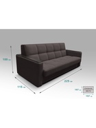 Диван "РЭЙ КЛЕТКА 2000" с МДФ Ткань Вивальди 10 кофе 10901903