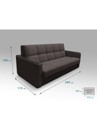 Диван "РЭЙ КЛЕТКА 1800" с МДФ Ткань Вивальди 10 кофе 10901904