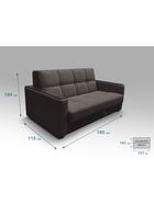 Диван прямой «РЭЙ КЛЕТКА 1600», с МДФ, ткань вивальди 10, цвет кофе - Фото 2