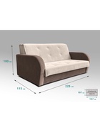 Диван "РЭЙ 2000" Ткань Вивальди 3 бежевый/Вивальди 8 шоколад 10901911