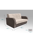 Диван прямой «РЭЙ 1600», ткань вивальди 3/вивальди 8, цвет бежевый/шоколад - Фото 2