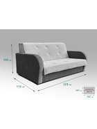 Диван "РЭЙ 2000" Ткань Вивальди 14 светло-серый/Вивальди 34 графит 10901918