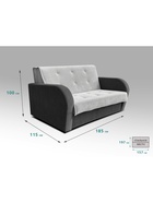 Диван прямой «РЭЙ 1600», ткань вивальди 14/вивальди 34, цвет светло–серый/графит - Фото 2