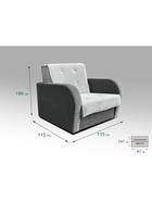 Диван "РЭЙ 900" Ткань Вивальди 14 светло-серый/Вивальди 34 графит 10901924