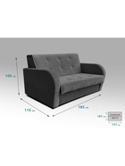 Диван прямой «РЭЙ 1600», ткань вивальди 34, цвет графит - Фото 2