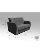 Диван прямой «РЭЙ 1200», ткань вивальди 34, цвет графит  (артикул 10901938)  большой выбор товаров оптом и в розницу по низким ценам с доставкой