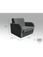 Диван прямой «РЭЙ 900», ткань вивальди 34, цвет графит - Фото 2