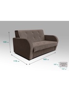 Диван "РЭЙ 1600" Ткань Вивальди 8 шоколад 10901944