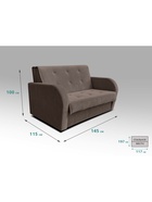 Диван прямой «РЭЙ 1200», ткань вивальди 8, цвет шоколад  (артикул 10901946)  большой выбор товаров оптом и в розницу по низким ценам с доставкой