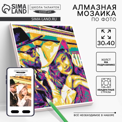 УЦЕНКА Алмазная мозаика по фото, на раме 30×40, полное заполнение, Pop Art