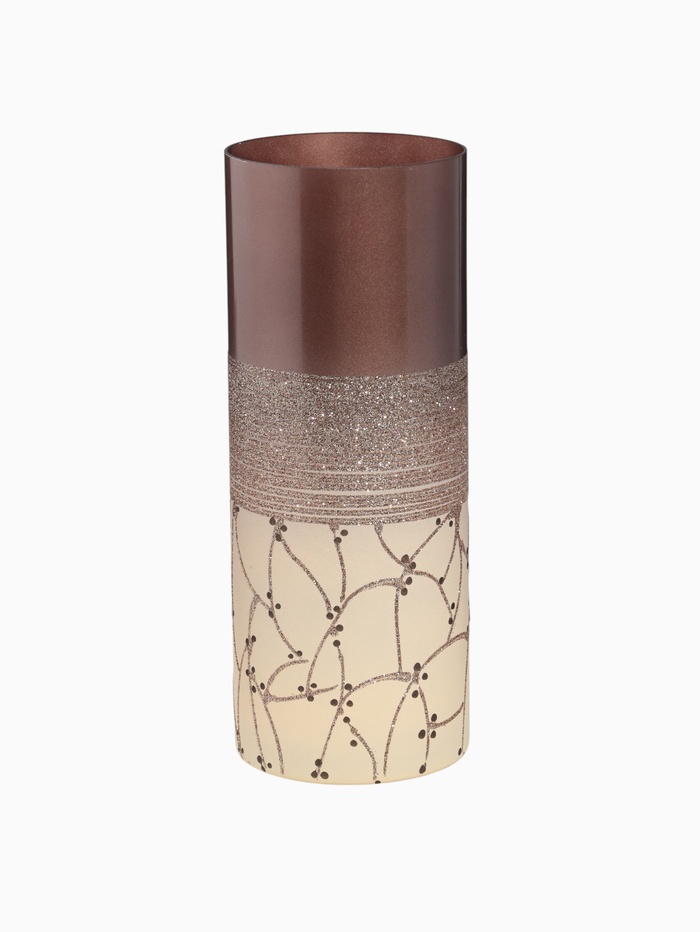 Ваза «Золотые полосочки», h=30 см, d=12 см, стекло - Фото 1