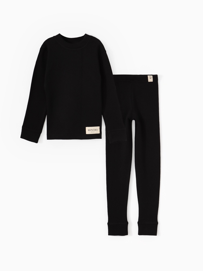 Термобельё детское (лонгслив, брюки) MINAKU, рост 86 см, чёрное - Фото 1
