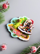 Магнит на холодильник 3D «Конь новогодний. Пусть сбудутся мечты», 7.5?7 см (комплект 3 шт) - фото 52333709