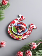 Магнит на холодильник 3D «Конь новогодний. Счастья», 6×6.5 см 10902984