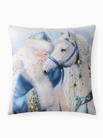 Подушка декоративная новогодняя «Этель» Silver Hoof, 40×40 см, велюр