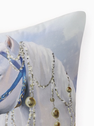 Подушка декоративная новогодняя «Этель» Silver Hoof, 40×40 см, велюр
