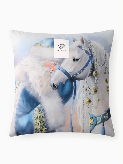 Подушка декоративная новогодняя «Этель» Silver Hoof, 40×40 см, велюр