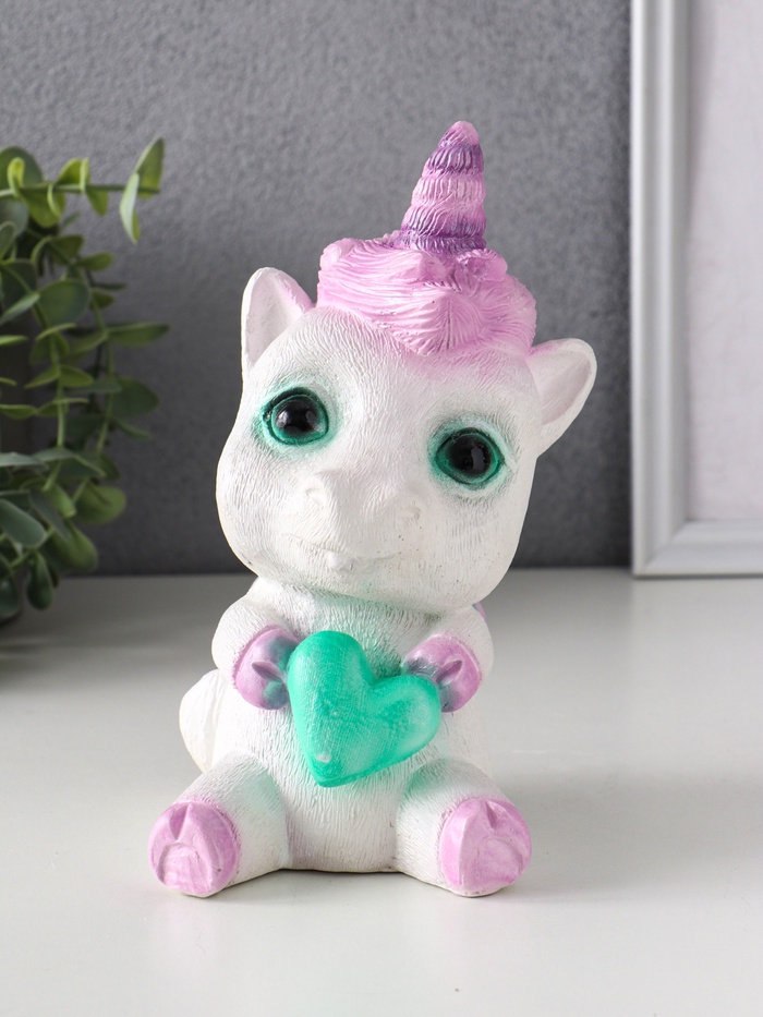 Копилка для денег «Единорожек Рони», гипс, 20×12×13 см, белый