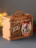 Деревянная шкатулка подарочная «Год Лошади 2026», упаковка с подковой, 23×18×10.5 см - Фото 2