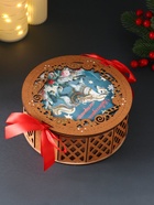 Деревянная шкатулка подарочная «Новогоднего настроения», упаковка, 18.5×19.5×7.5 см - Фото 3