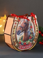 Деревянная копилка для денег «Подкова. Счастья», для купюр, монет, 18×18.5×7 см 10900909