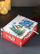 Деревянная шкатулка подарочная «С Новым Годом», упаковка с фигуркой, 24×20×9 см - фото 53096577