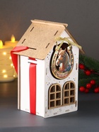 Деревянная шкатулка подарочная «Новогодний домик», упаковка, с магнитом, 13.5×11.5×21 см, белый - Фото 3