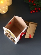 Деревянная шкатулка подарочная «Новогодний домик», упаковка, с магнитом, 13.5×11.5×21 см, белый - Фото 6