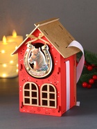 Деревянная шкатулка подарочная «Новогодний домик», упаковка, с магнитом, 13.5×11.5×21 см, красный - Фото 5