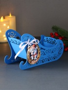 Деревянная шкатулка подарочная «Сани», с магнитом, подставка, 23×10×14 см, синий - Фото 2