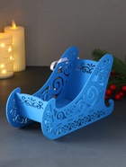 Деревянная шкатулка подарочная «Сани», с магнитом, подставка, 23×10×14 см, синий - Фото 4