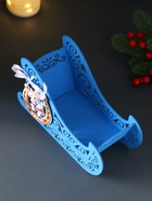 Деревянная шкатулка подарочная «Сани», с магнитом, подставка, 23×10×14 см, синий - Фото 5