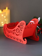 Деревянная шкатулка подарочная «Сани», с магнитом, подставка, 23×10×14 см, красный - Фото 3