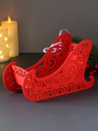 Деревянная шкатулка подарочная «Сани», с магнитом, подставка, 23×10×14 см, красный - Фото 4