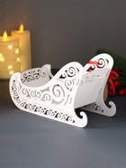 Деревянная шкатулка подарочная «Сани», с магнитом, подставка, 23×10×14 см, белый - Фото 3