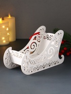 Деревянная шкатулка подарочная «Сани», с магнитом, подставка, 23×10×14 см, белый - Фото 4