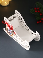 Деревянная шкатулка подарочная «Сани», с магнитом, подставка, 23×10×14 см, белый - Фото 5