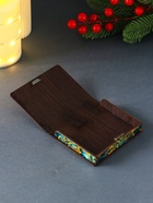 Новогодняя деревянная шкатулка-книга «Черная лошадка и золотые узоры», для сертификатов, денег, 9.8×8.5×2 см - Фото 5