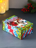 Новогодняя шкатулка подарочная «Дед Мороз и лошадь», для подарков, самосборная, 20×13.6×8 см - Фото 3