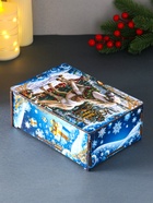 Новогодняя шкатулка подарочная «Белая лошадь на голубом», для подарков, самосборная, 20×13.6×8 см - фото 809161504 Новогодняя шкатулка подарочная «Белая лошадь на голубом», для подарков, самосборная, 20×13.6×8 см - фото 809161504