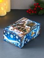 Новогодняя шкатулка подарочная «Белая лошадь на голубом», для подарков, самосборная, 20×13.6×8 см - фото 809161505 Новогодняя шкатулка подарочная «Белая лошадь на голубом», для подарков, самосборная, 20×13.6×8 см - фото 809161505