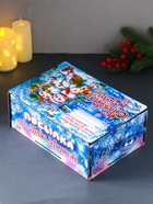 Новогодняя шкатулка подарочная «Снеговики», для подарков, самосборная, 28×19.5×11 см - Фото 2