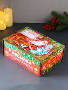 Новогодняя шкатулка подарочная «Красный Новый год», для подарков, самосборная, 28×19.5×11 см - Фото 4